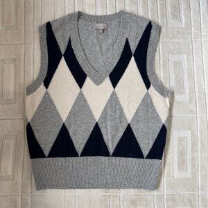 JCrew Cashmere Argyle Sweater Vest